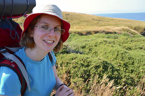 Rhiannan on the coast path